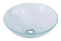 Picture of   CK131 Crackled round crystal clear tempered glass basin