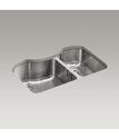 Picture of   Octave® 32" x 20-1/4" x 9-5/16" under-mount large/medium double-bowl stainless steel kitchen sink - K-3845