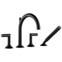 Picture of T67475-BL JASON WU FOR BRIZO™  4-HOLE ROMAN TUB WITH HAND SHOWER MATTE BLACK