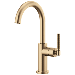 Picture of 61043LF-GL LITZE®  BAR FAUCET WITH ARC SPOUT AND KNURLED HANDLE KIT LUXE GOLD