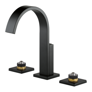 Picture of 65380LF-BLLHP SIDERNA®  WIDESPREAD LAVATORY FAUCET – LESS HANDLES MATTE BLACK