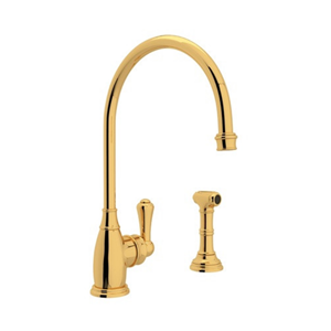Picture of U.4702EG-2 GEORGIAN ERA™ KITCHEN FAUCET WITH SIDE SPRAY ENGLISH GOLD